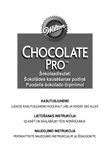 Wilton Choclate Pro šokolādes kausēšanas podiņš: lietošanas instrukcija igauņu, latviešu un lietuviešu valodā, maketēšana